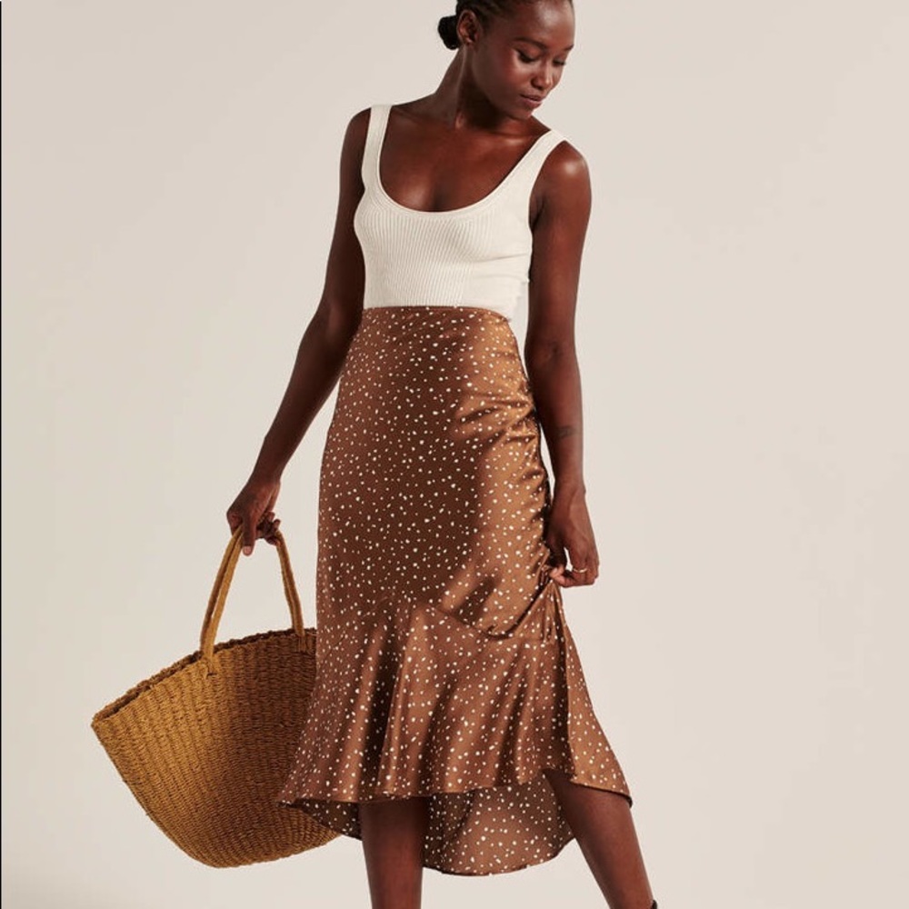 Abercrombie & Fitch satin midi skirt